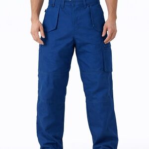 IKEA Blue Work Cargo Pants Straight Fit Utility Pockets 46.5” Waist